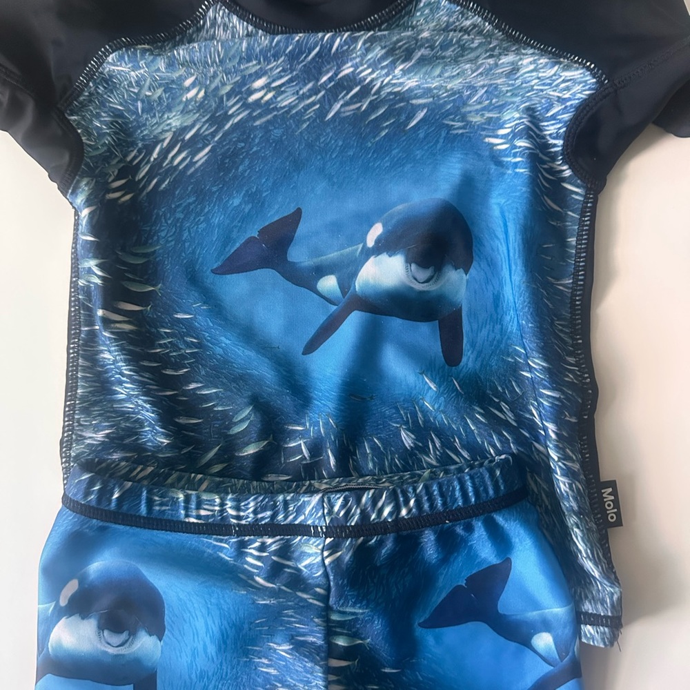 Molo Kids Swim Rashguard - UV protection Blue Ocean Orca